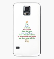 Für Gott liebte den Weltbibel-Vers-Weihnachtsbaum Hülle & Klebefolie für Samsung Galaxy