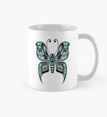 Teal Blue and Black Haida Spirit Butterfly Classic Mug