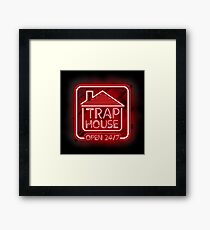 Welcome to the Trap House - red neon 247 - all day / all night Framed Print