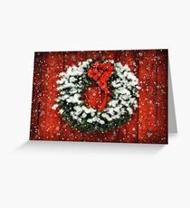 Snowy Christmas Wreath Greeting Card