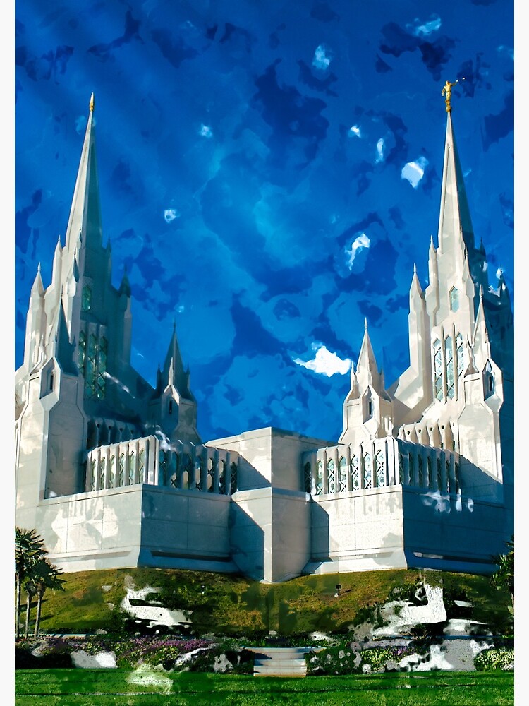 San Diego Lds Temple Watercolor Spiral Notebook