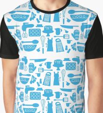 Cute Retro Kitchenware Pattern Graphic T-Shirt