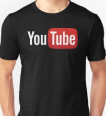 YouTube Full Logo - Red on Black Unisex T-Shirt
