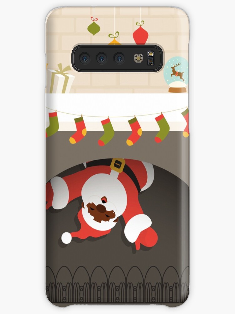 Black Santa Stuck In Fireplace Case Skin For Samsung Galaxy By