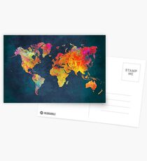 World Map Postcards