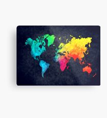 world map watercolor 6 Metal Print