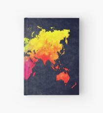 world map watercolor 6 Hardcover Journal