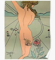 Dali Homage Nude with Garter Poster