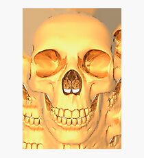 human skull gold Photographic Print