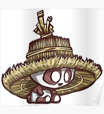 Póster Panda con sombrero de arroz de gran tamaño