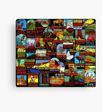 American National Parks Vintage Travel Decal Bomb Canvas Print
