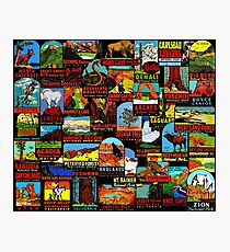 American National Parks Vintage Travel Decal Bomb Photographic Print
