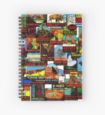 Cuaderno de espiral Bomba de calcomanías de viajes vintage de parques nacionales estadounidenses