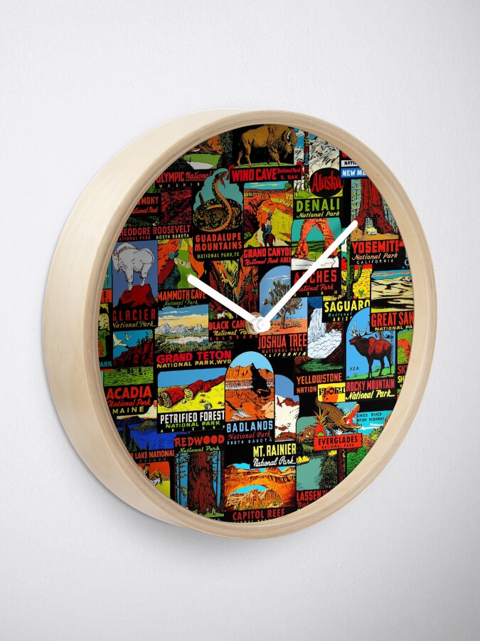 Alternate view of American National Parks Vintage Travel Decal Bomb Clock