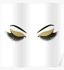 Glittery gold lashes Poster