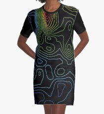 Colorful Topographic Maps T-Shirt Kleid