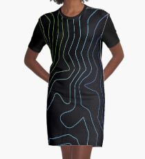 Colorful Topographic Maps T-Shirt Kleid