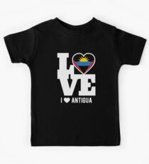 Love Antigua T-Shirt Patriotic Antiguan Expat Kids T-Shirt