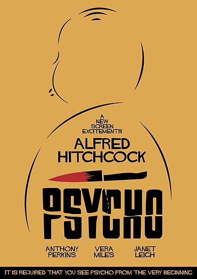 Psycho Classic Vintage Hitchcock Horror Movie Large Wall Art Poster Print