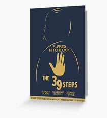 The 39 steps, Alfred Hitchock, movie poster, Thriller, classic movie, classic film, old movie Greeting Card