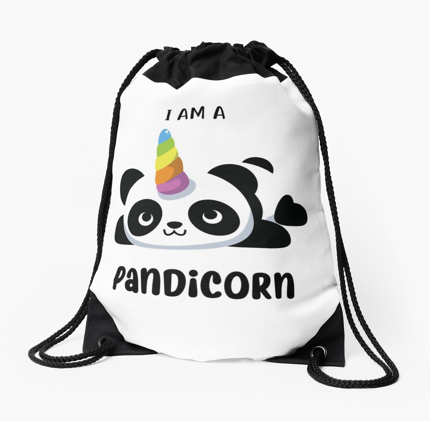 Pandicorn I Am A Pandicorn Cute Panda Unicorn Drawstring Bags By Kawaiiconfetti Redbubble 