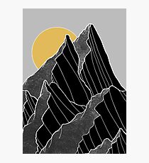 The dark peaks under the golden sun Photographic Print