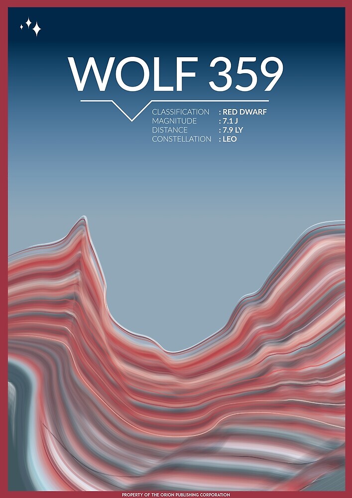 Wolf 359 Space Poster By Walford Designs Redbubble 