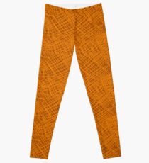 Alien Cuneiform Cloth - Orange Leggings