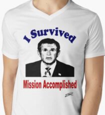 I Survived BUSH! Men's V-Neck T-Shirt