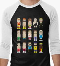 8-Bit Wrestlers! Men's Baseball ¾ T-Shirt
