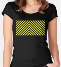Steely Schwarz und Gelb Tailliertes Rundhals-Shirt