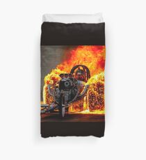 DRAG RACE; Vintage Automobile Burn-Out Print Duvet Cover