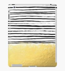 Blaire - Brushed Gold Stripes - black and gold, gold trend, gold phone case, gold cell case iPad Case/Skin