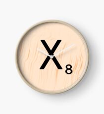 Scrabble Letter X - Full Alphabet Scrabble Tile Art Clock