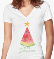 Summer Christmas Women's Fitted V-Neck T-Shirt