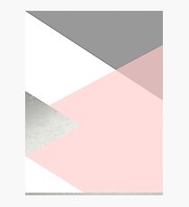 Geometrics - graues Rouge-Silber Fotodruck