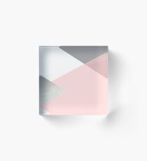 Geometrics - grey blush silver Acrylic Block