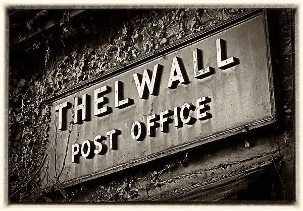 The historic Thelwall Post Office sign