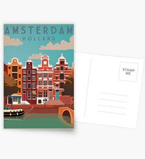 Amsterdam, Holland, Reiseplakat Postkarten