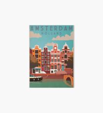 Amsterdam, Holland, Travel Poster Art Board