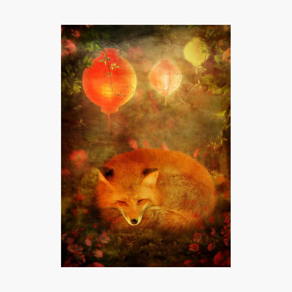 Fox dreaming. Лисенок Print 120х60х9. Dream Fox.
