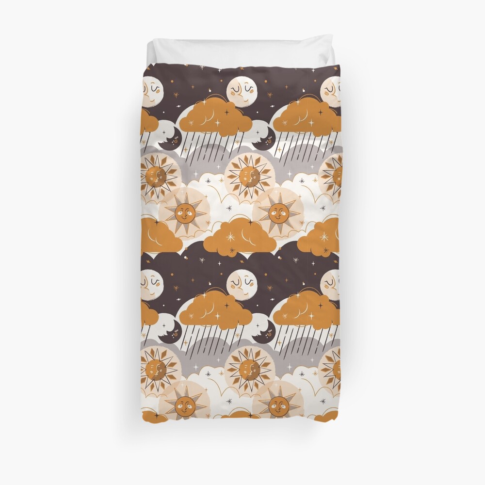 Mid Century Sun & Moon Duvet Cover