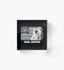 Hail Satan 666 T-Shirt Acrylic Block