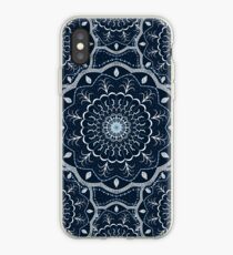 Schwarz Weiß Blau Mandala iPhone-Hülle & Cover