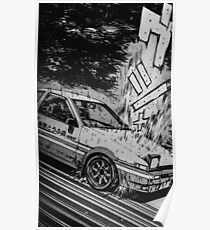 Initiale D Toyota AE86 Driften Poster