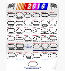 Schedule Nascar Cup Series 2018 white Poster