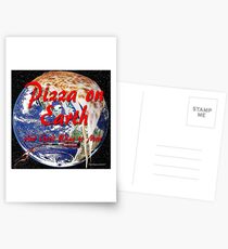 Pizza auf der Erde Postkarten