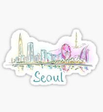 Seoul Panorama at night Sticker