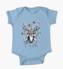 Deer Unicorn Flowers One Piece - Short Sleeve