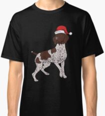 German Shorthaired Pointer in Santa Hat Christmas Pajama Merry Christmas Holiday PJ T-Shirt Sweater Hoodie Iphone Samsung Phone Case Coffee Mug Tablet Case Gift Classic T-Shirt